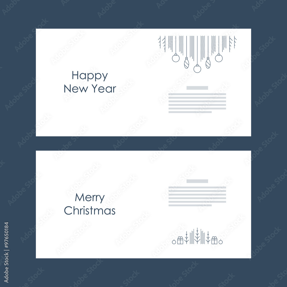 Elegant Christmas and New Year card templates