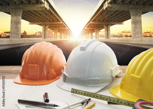 фотографія architect working table and home construction background