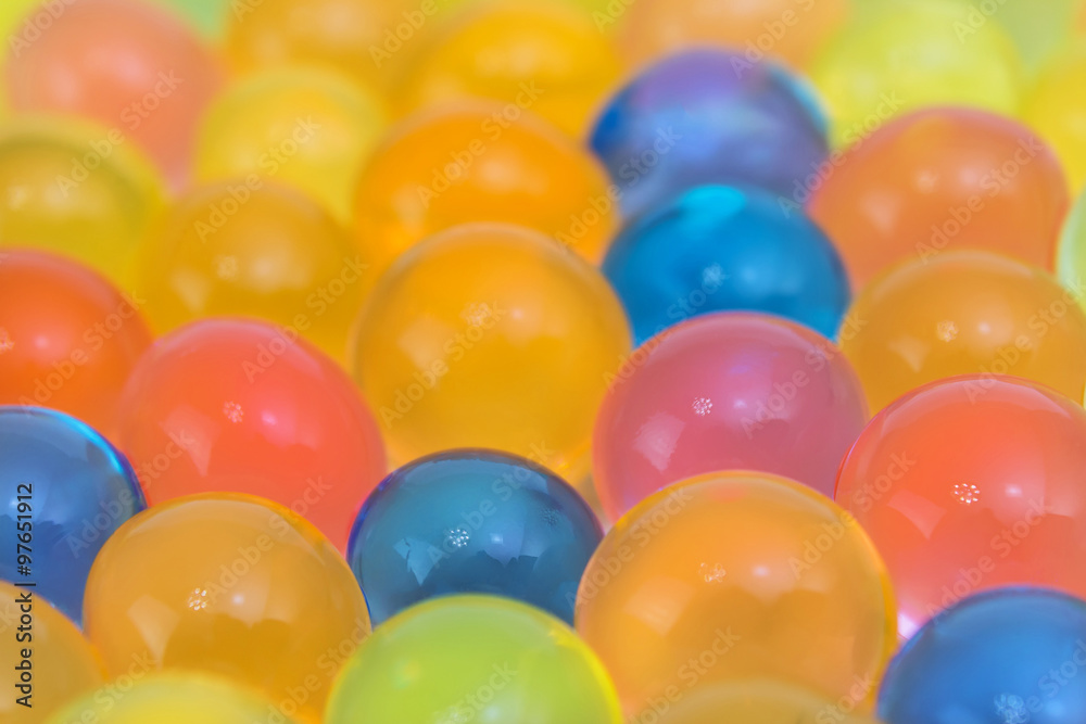 colorful gel balls with blurred background colorful gel balls with blurred background