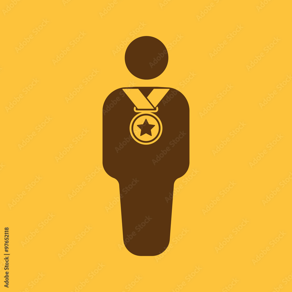 The winner avatar icon. Champion and award, prize, triumph symbol. Flat The winner avatar icon. Champion and award, prize, triumph symbol. Flat