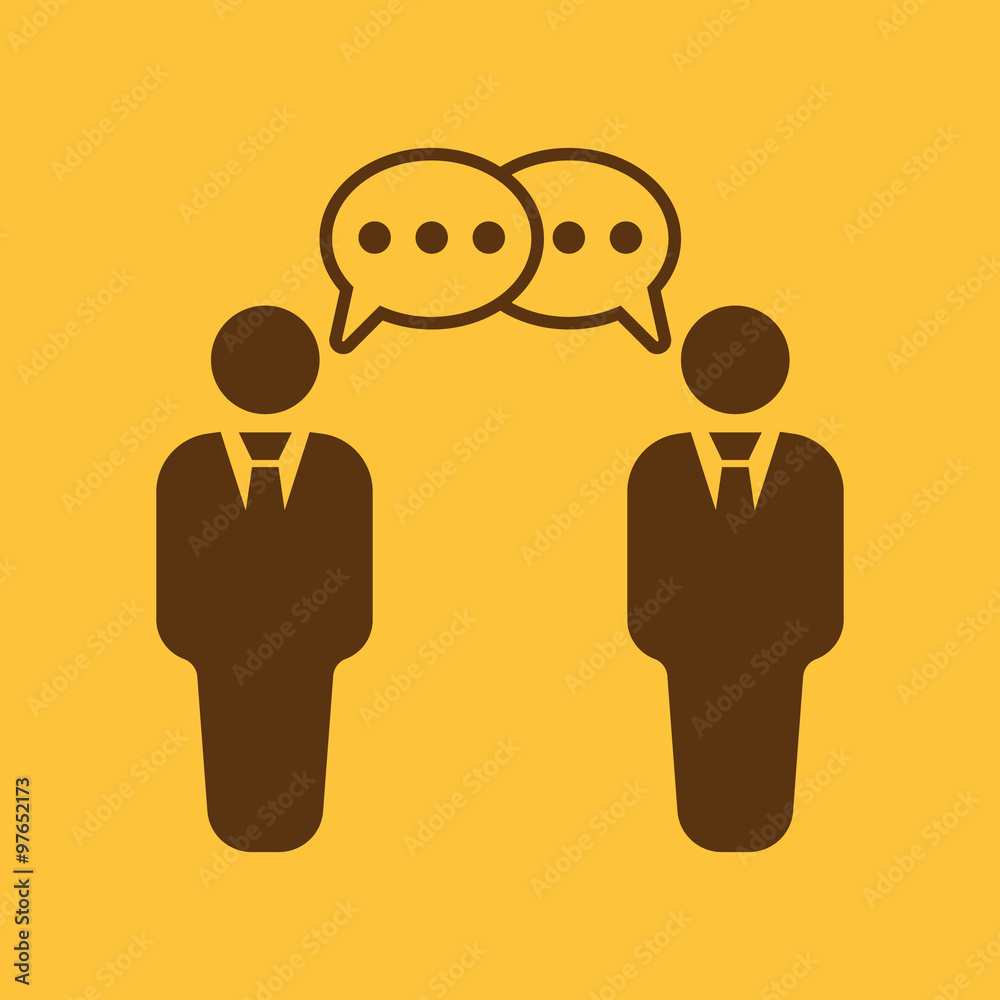 The negotiations icon. Debate and dialog, discussion, conversations symbol. Flat The negotiations icon. Debate and dialog, discussion, conversations symbol. Flat