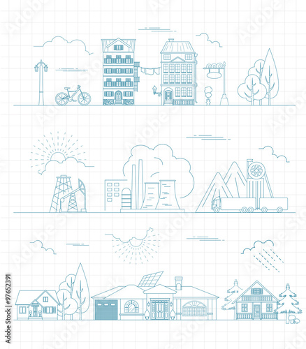 Great city map creator. Outline version. House constructor. Hous