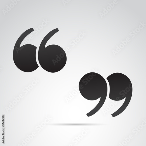Quotation mark on white background. Vector art.