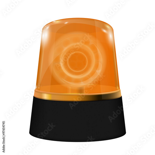 Emergency Yellow flashing light. Warning siren.
