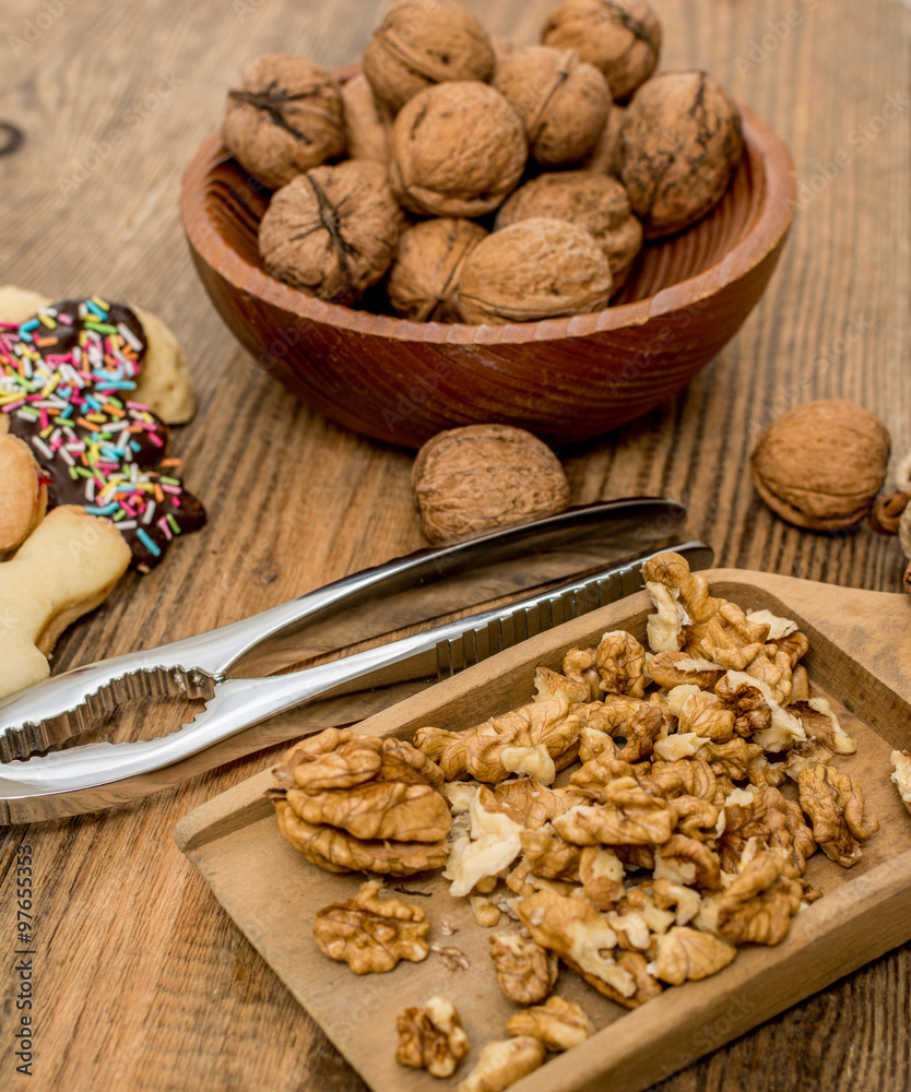 Walnut on table Walnut on table