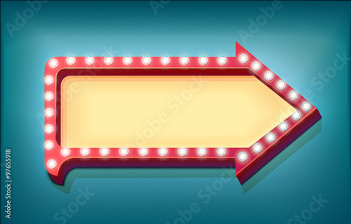 Volume retro arrow with lights