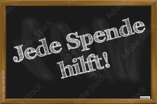Flüchtlinge willkommen / Hilfe für Flüchtlinge / Kreideschrift auf Tafel