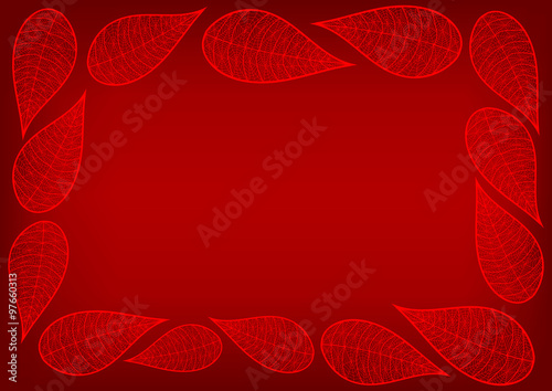 Red Leaves Spider Lace Background Vector Illustration