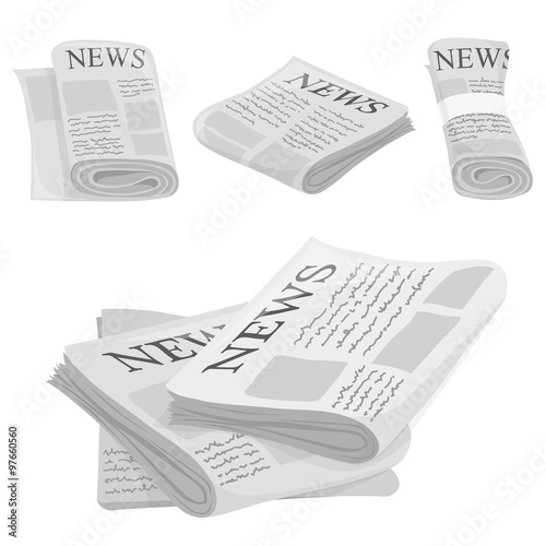Newspaper vector icons with type and picture mockup