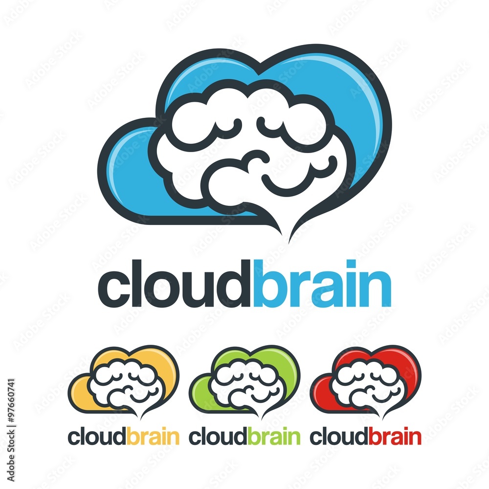 Cloud Brain Design Logo Vector