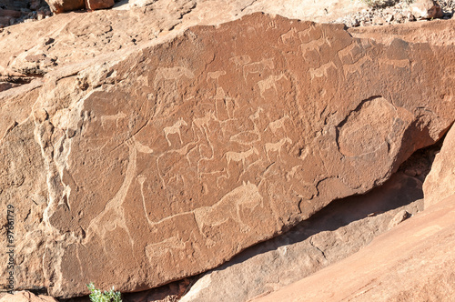 Rock engravings at Twyfelfontein, Namibia.
