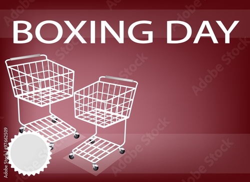 Two Shopping Cart on Boxing Day Background