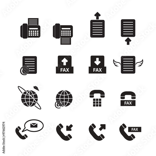 Fax vector, icon set