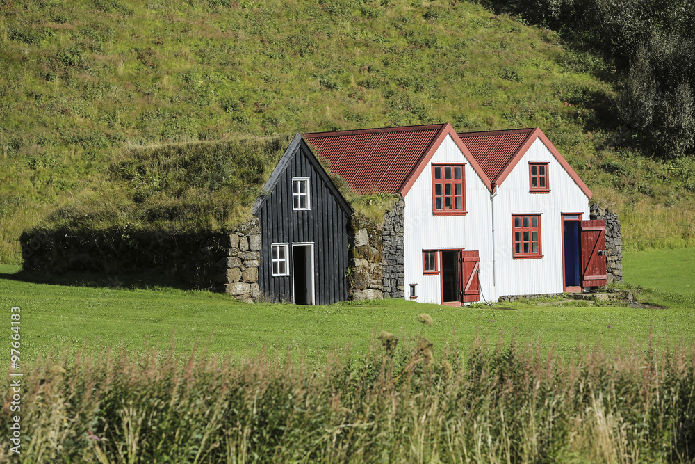 Traditional icelandic houses in Skogar Folk Museum, Iceland Traditional icelandic houses in Skogar Folk Museum, Iceland
