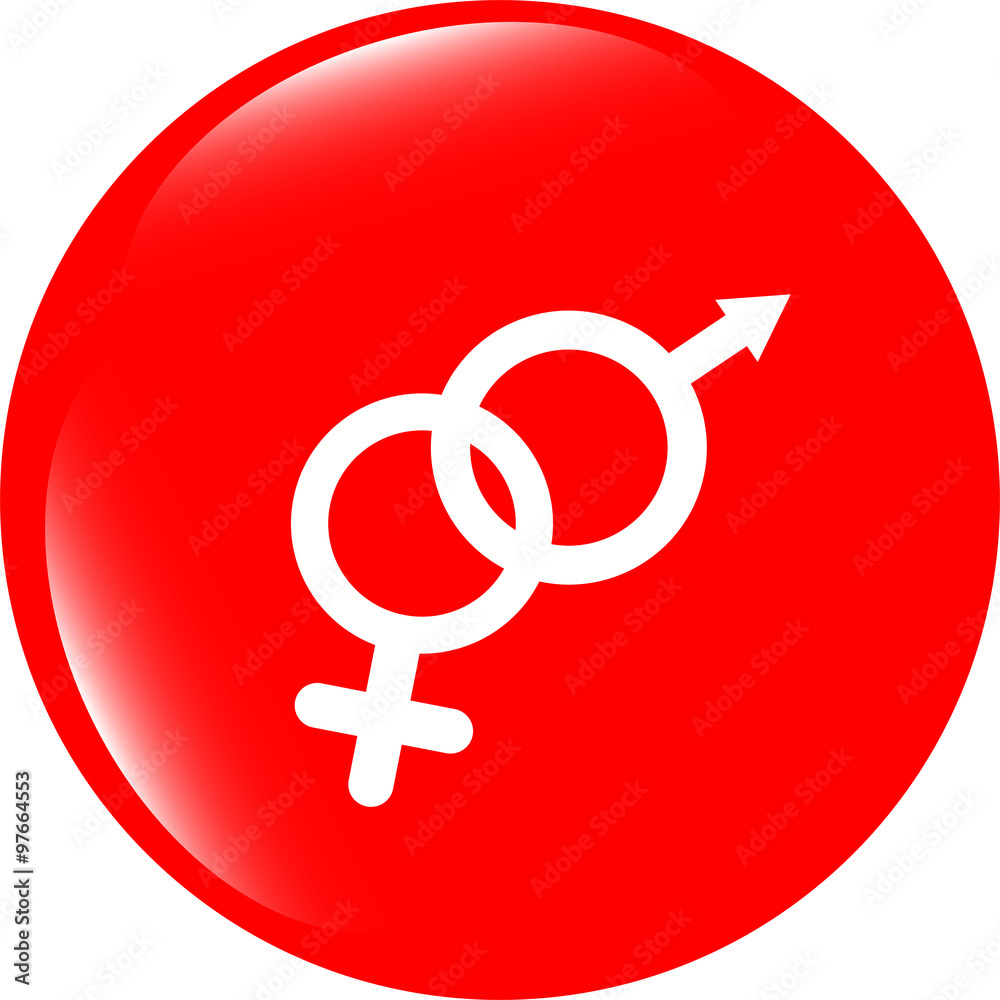 vector icon web button with male female symbol vector icon web button with male female symbol