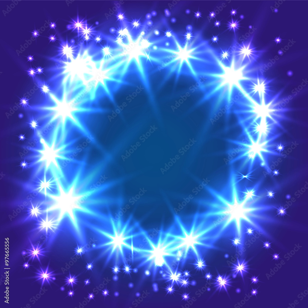 Glowing Star round frame. Design of a celebratory banner or postcard. It can be used as an effect in the photo.. Milky way. Glowing Star round frame. Design of a celebratory banner or postcard. It can be used as an effect in the photo.. Milky way.