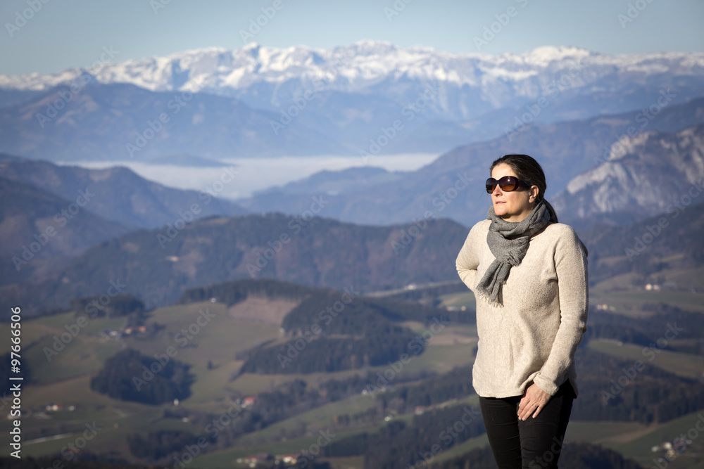 Naklejka premium Blick von Süden auf Hochschwab,Steiermark,Österreich