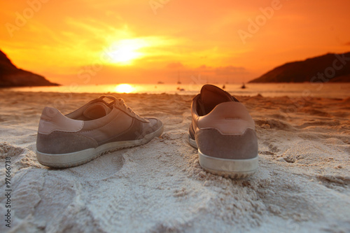 Shoes on beach