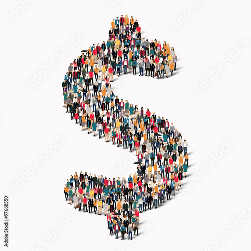 people  shape  dollar sign