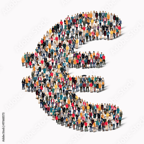 people  shape of sign euro