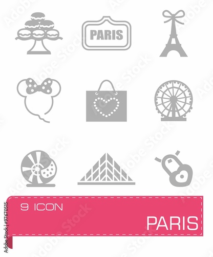 Vector Paris icon set