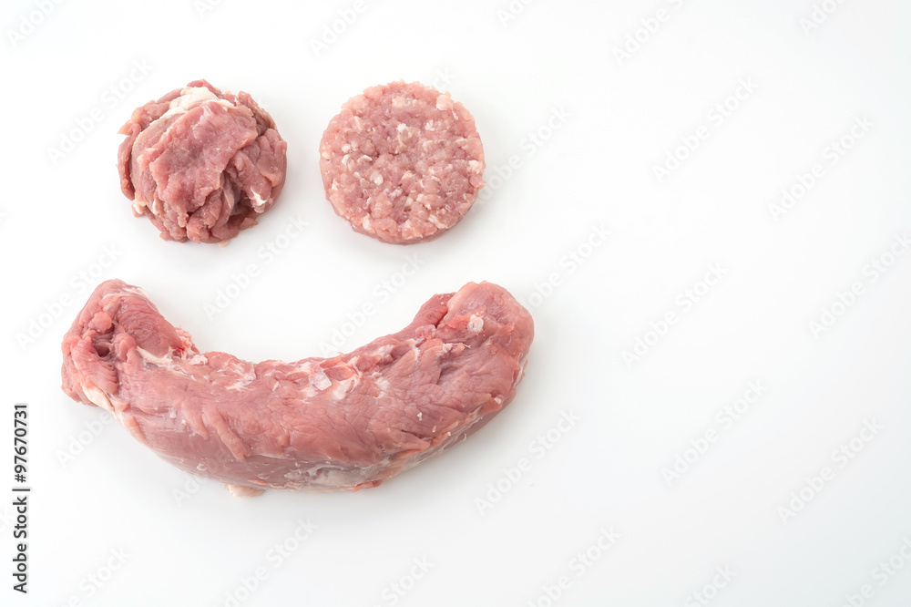 Fillet slice and minced pork Fillet slice and minced pork