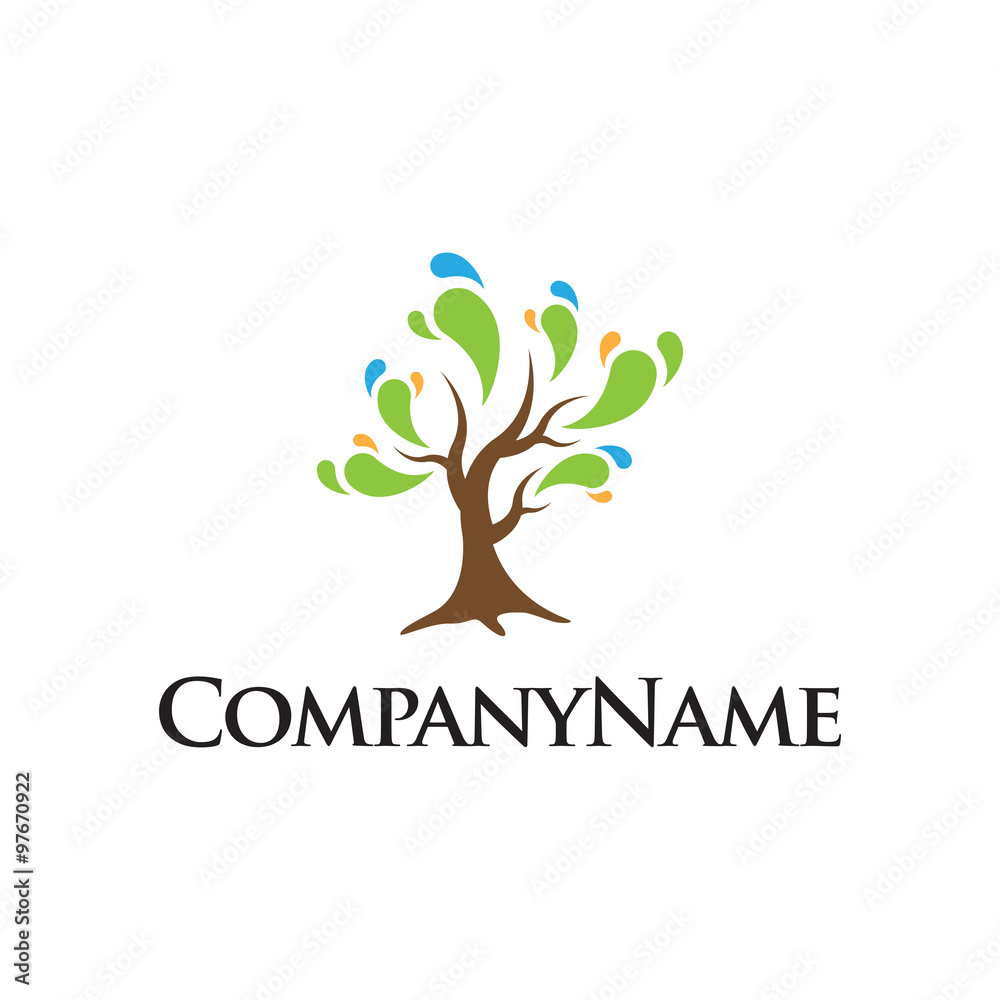 Obraz premium tree vector logo icon