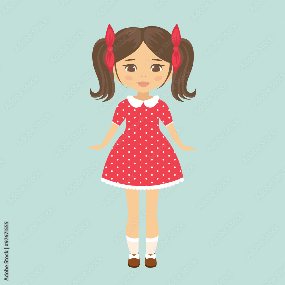 girl in red dress with tails