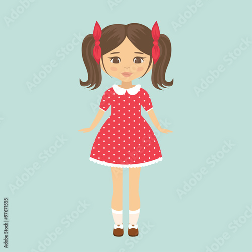 girl in red dress with tails