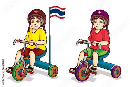 boy ride bicycle