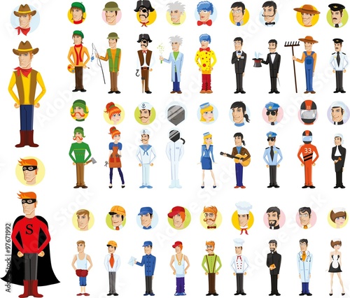 Cartoon vector characters of different professions  © virinaflora