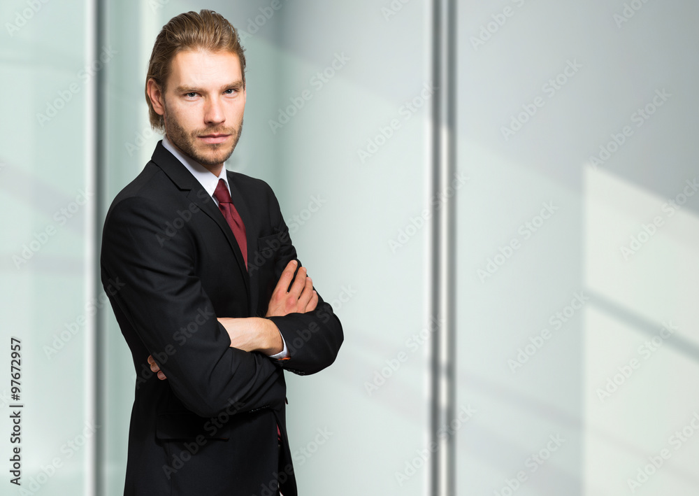 Smiling businessman in his office Smiling businessman in his office
