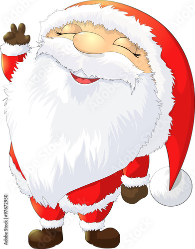 Santa Claus painted on a white background