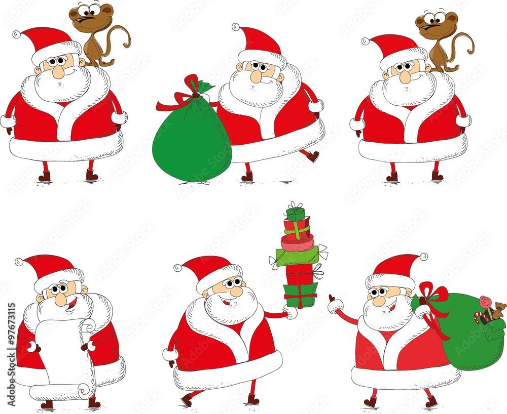 Christmas set of santa clauses Christmas set of santa clauses
