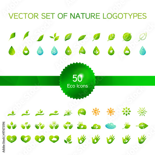 Ecology icons, nature logo