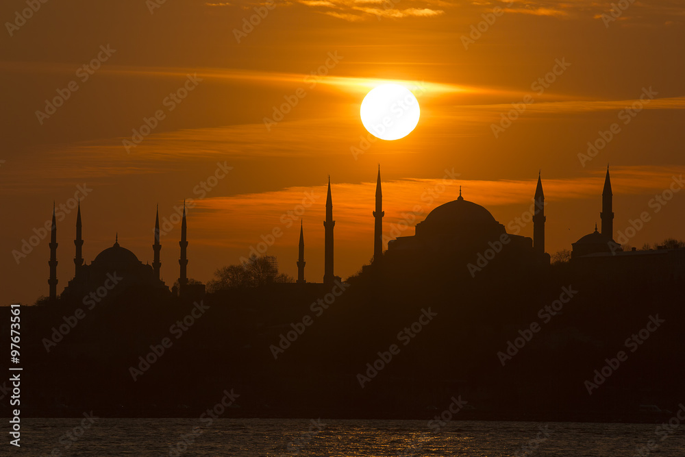 Hagia Sophia mosque & The Blue Mosque istanbul Turkey