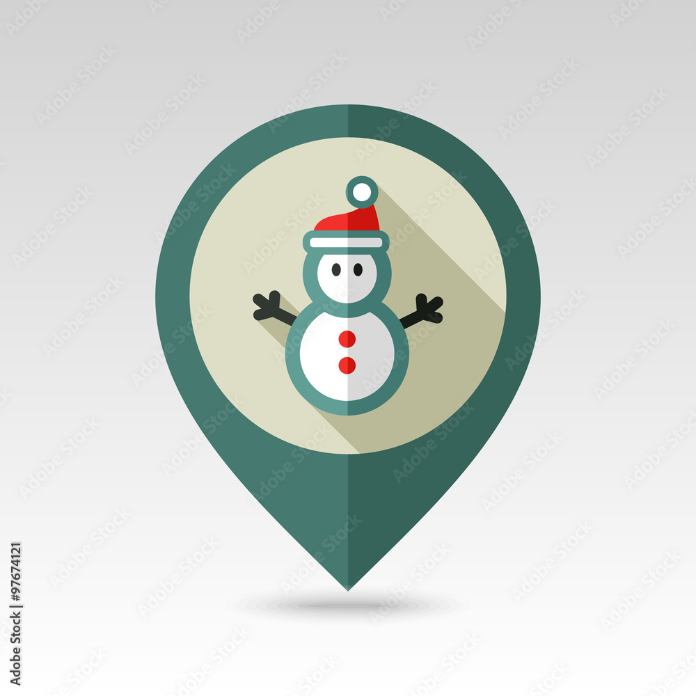 Snowman flat pin map icon Snowman flat pin map icon