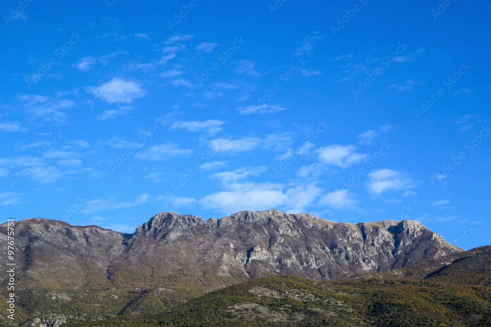 Mountain landscape on a clear sky Mountain landscape on a clear sky