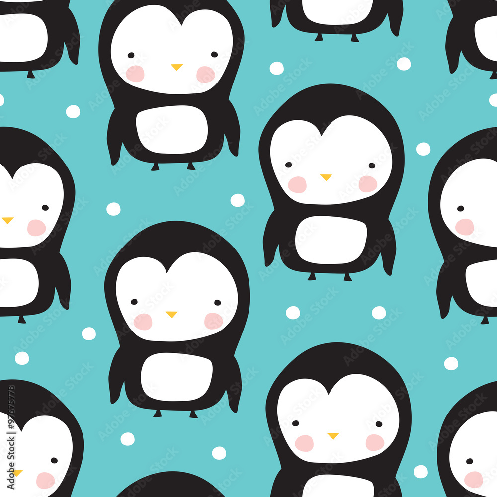 seamless penguin pattern vector illustration seamless penguin pattern vector illustration