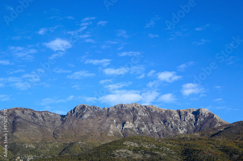 Mountain landscape on a clear sky