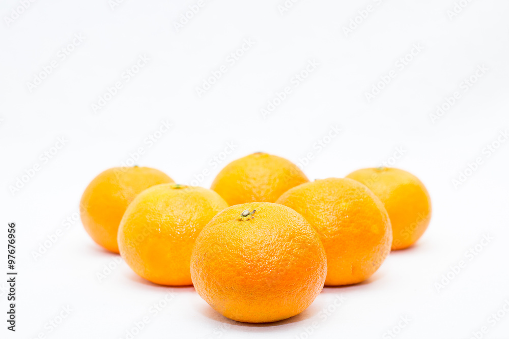 group of clementines on a white background group of clementines on a white background