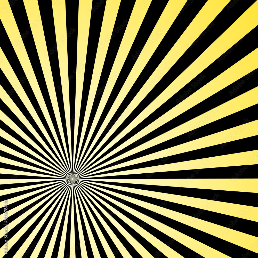 Obraz premium yellow rays on black background vector graphic