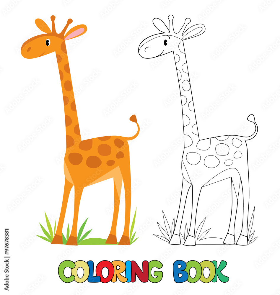 Coloring book of funny african giraffe Coloring book of funny african giraffe