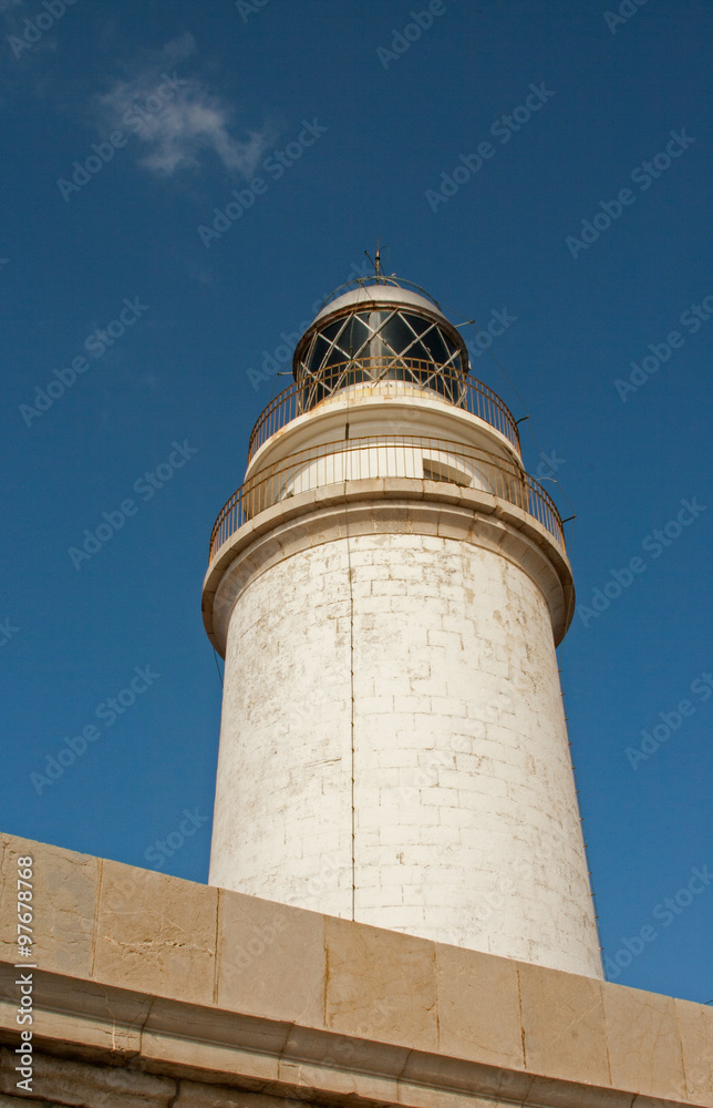 Lighthouse lightstation on Cabo Formentor on the Majorca Island in the Mediterranean