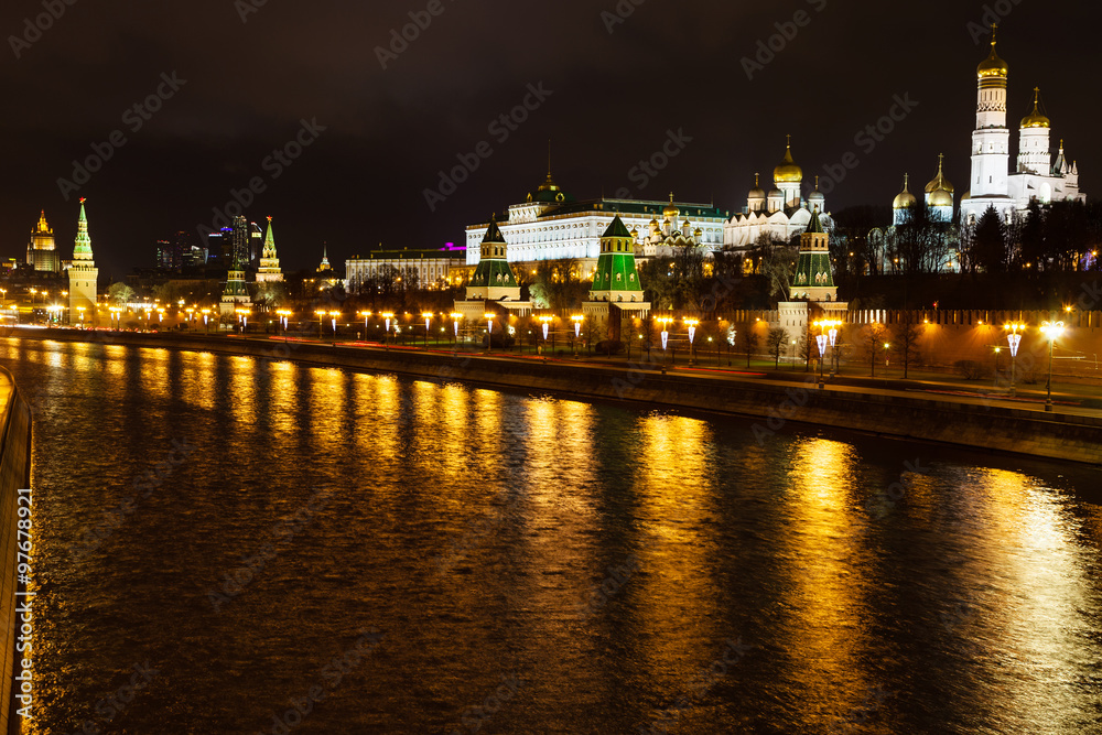 view of Kremlin and Moskva River in Moscow