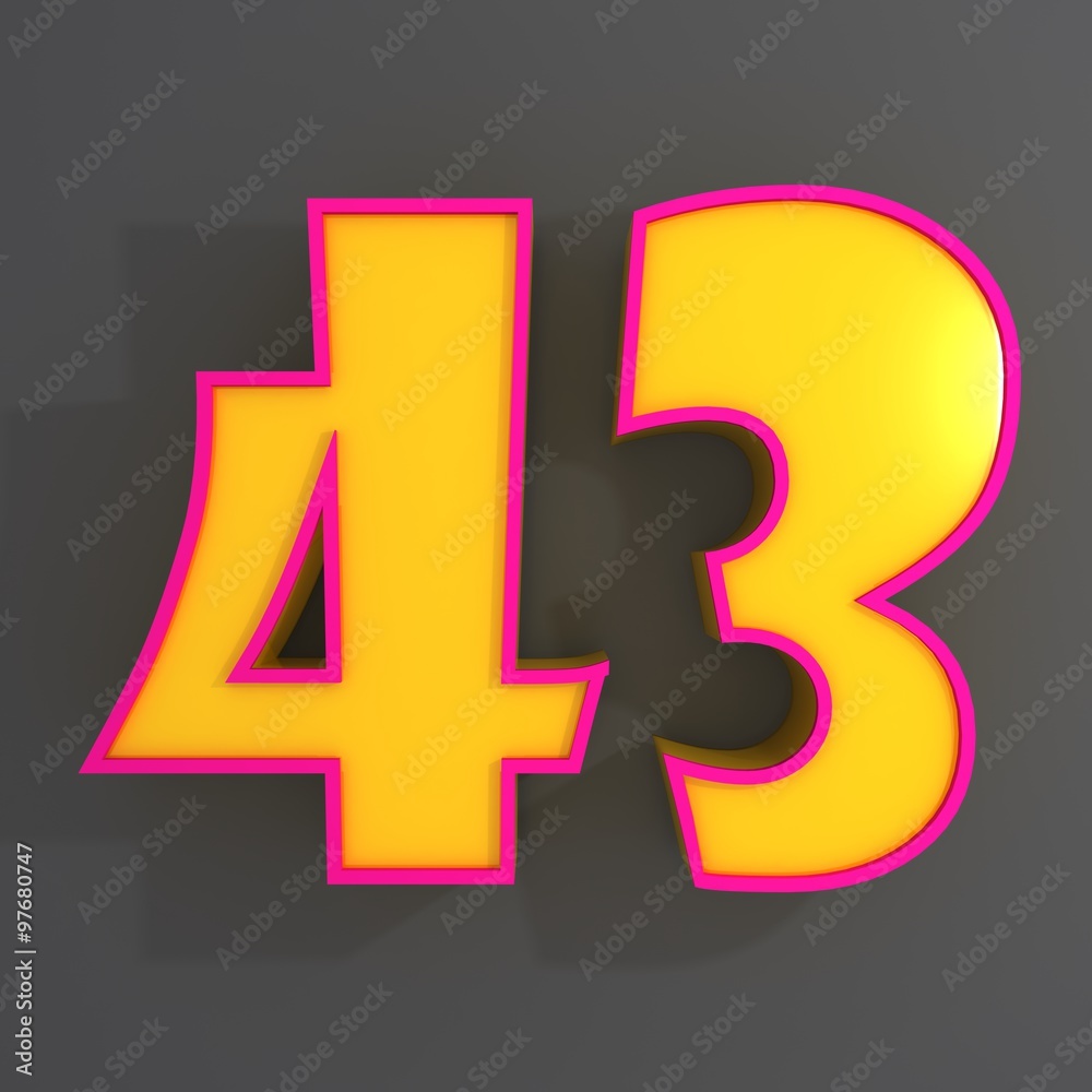 Obraz premium Number forty three 3d illustration 