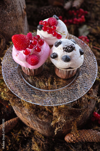 Forest Candy bar, decorated with fresh berries  delicious cakes