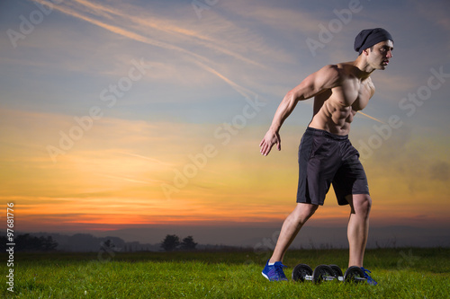 fitness man on sunset