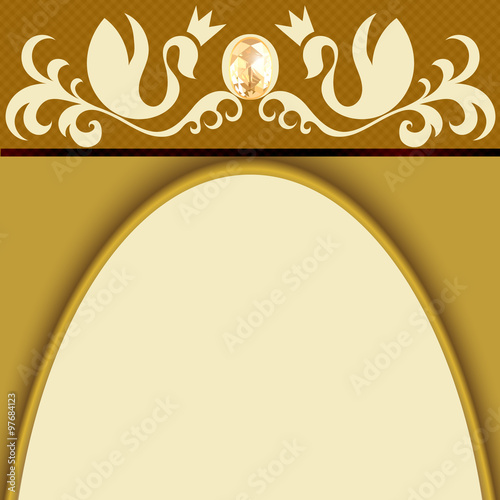 Invitation Template / Invitation template with interesting creations on top. Dominant color is ocher and brown.