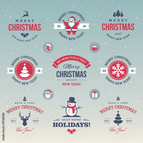 Colored Christmas labels photo